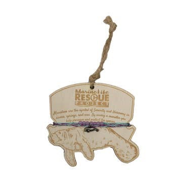 Manatee Charm Bracelet on Species Mantra Wood Ornament