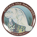 Protect the Manatees Round Magnet