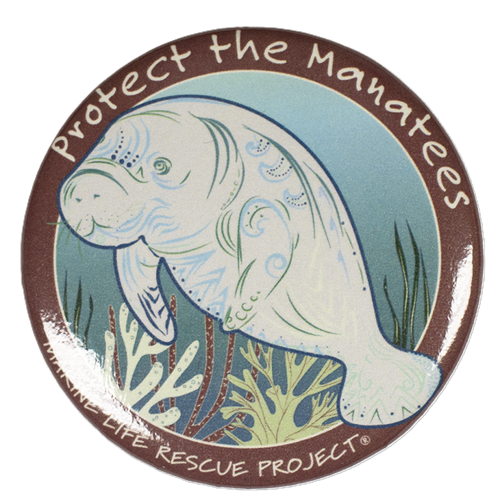 Protect the Manatees Round Magnet