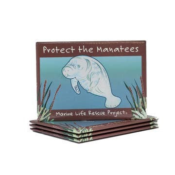 Protect the Manatees Rectangle Magnet