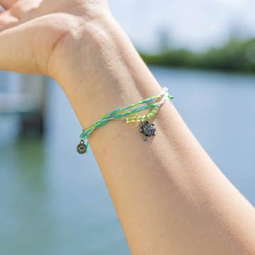Sea Turtle Charm Bracelet on Species Mantra Wood Ornament