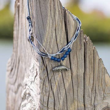 Right Whale Charm Bracelet on Species Mantra Wood Ornament