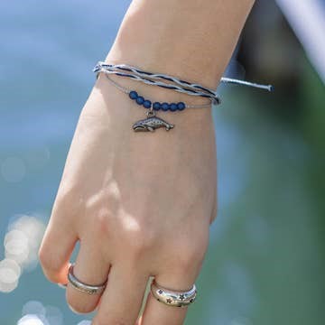 Right Whale Charm Bracelet on Species Mantra Wood Ornament